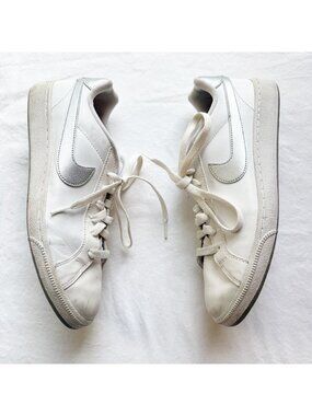 Nike Womens Nike Court Majestic Sneakers White Silver Size 10.5 Casual Leather